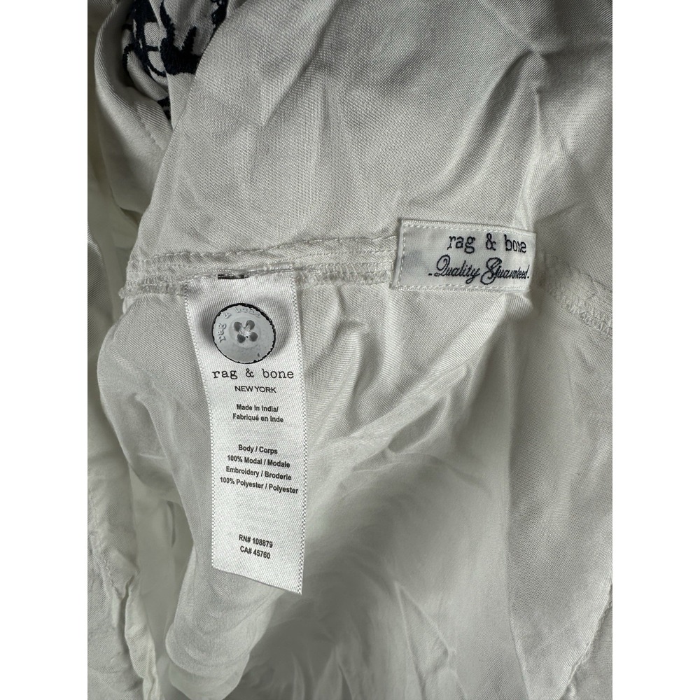 NEW - mens - RAG & BONE shirt - XL - VERY RESORT EMBROIDERED SHIRT - Aged White - Picture 5 of 7